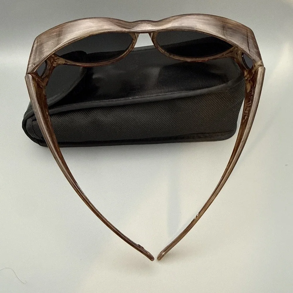 JONATHAN PAUL Polarized Authentic Sunglasses Fitovers Ikara Brown 003 & SoftCase